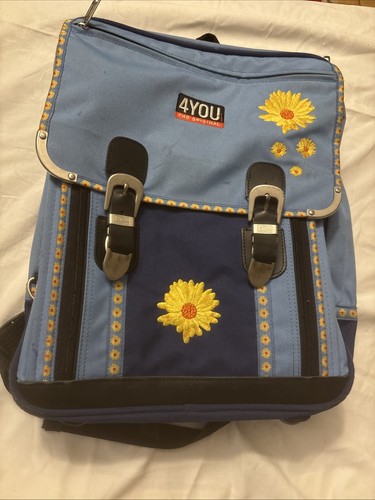 4you schulrucksack blau - schulrucksack, blumen